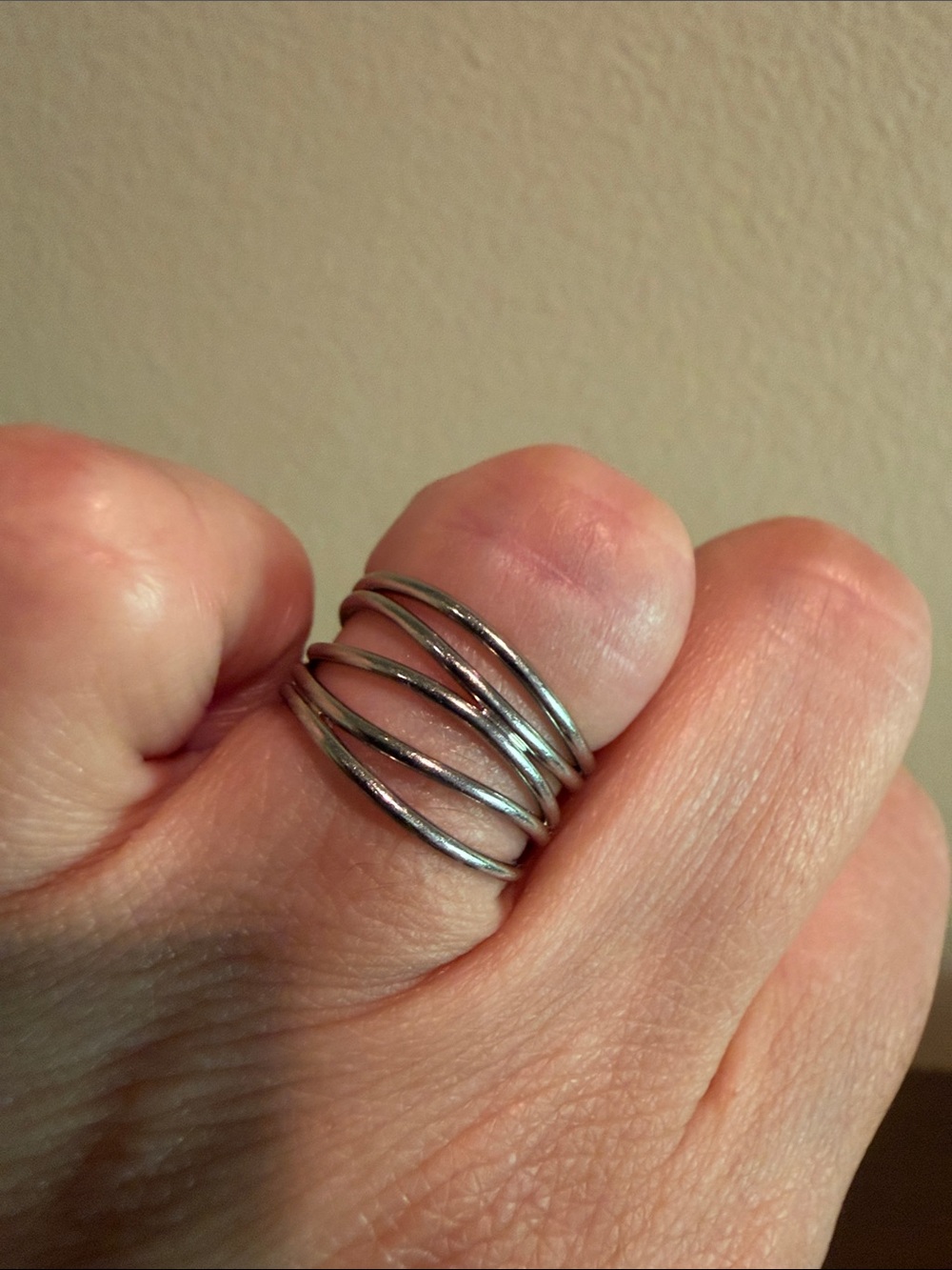 Tiffany & Co Elsa Peretti 18K White Gold Wave Five-row Ring Sz 4.5. - Picture 4 of 8